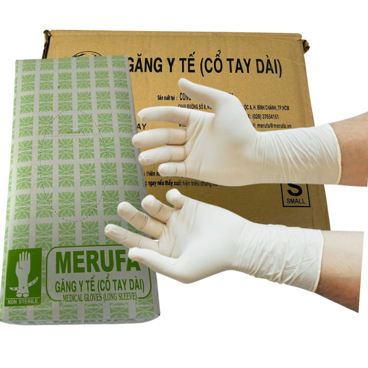 GĂNG TAY Y TẾ CỔ TAY DÀI 28CM MERUFA - Ảnh 5