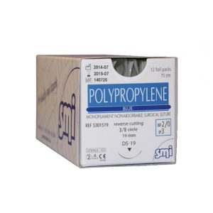 CHỈ KHÂU ĐƠN SỢI KHÔNG TIÊU POLYPROPYLENE BLUE SMI